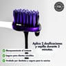Cepillo de dientes con pasta dental morada contra un fondo claro con logotipo de aprobación de la FDA.