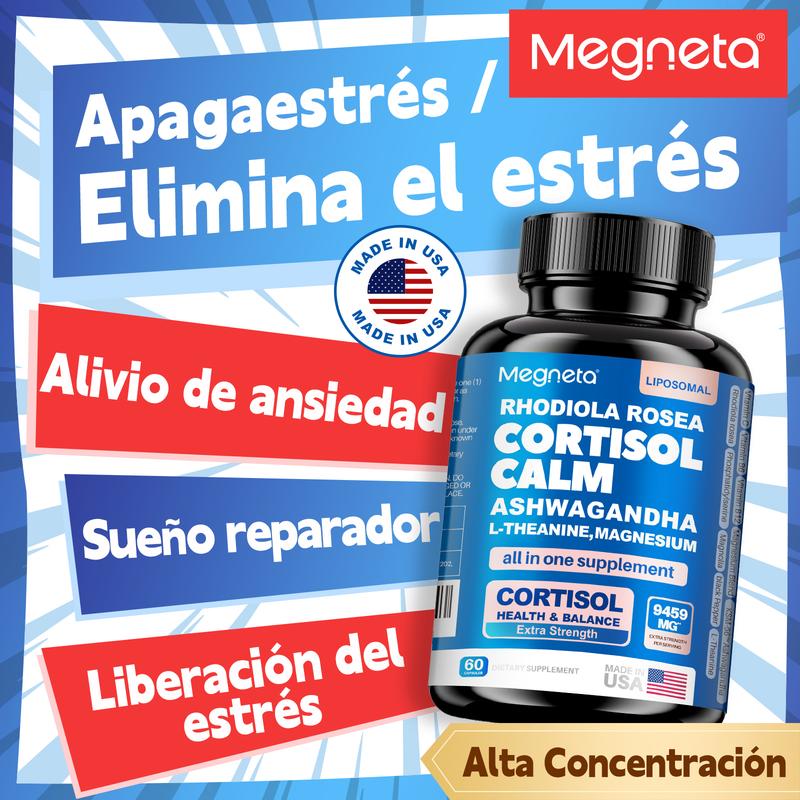 Cortisol Calm – Ashwagandha KSM-66 Alta Concentración + L-Teanina, Magnesio y Vitamina C | Estrés, Ánimo y Sueño imagen 4