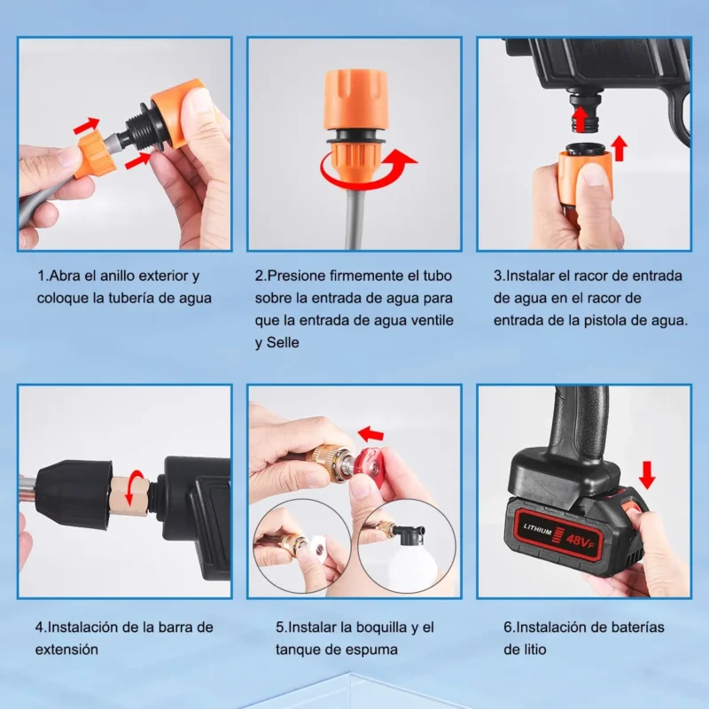 48V® Hidrolavadora Portátil Inalámbrica de Alta Potencia - Imagen 4